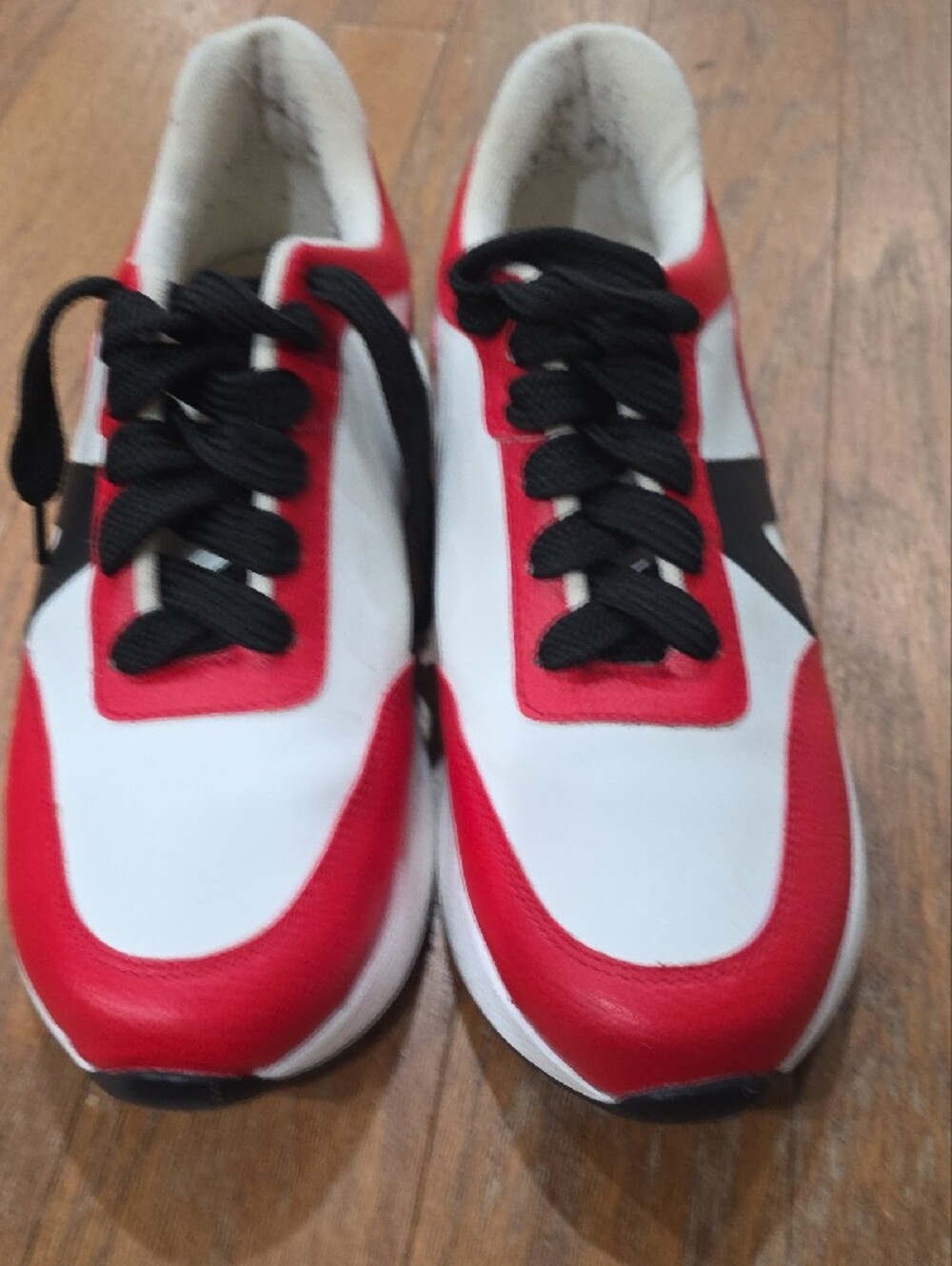 MKS Red White and Black Lace-Up Sneakers - Picture 4 of 5